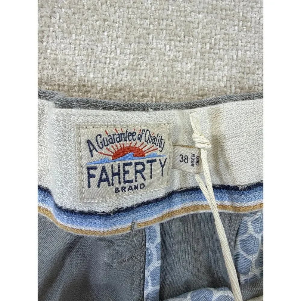 NWT Faherty Mens Gray 38 Island Life 8 Inch Shorts Casual Stretch Travel Comfort